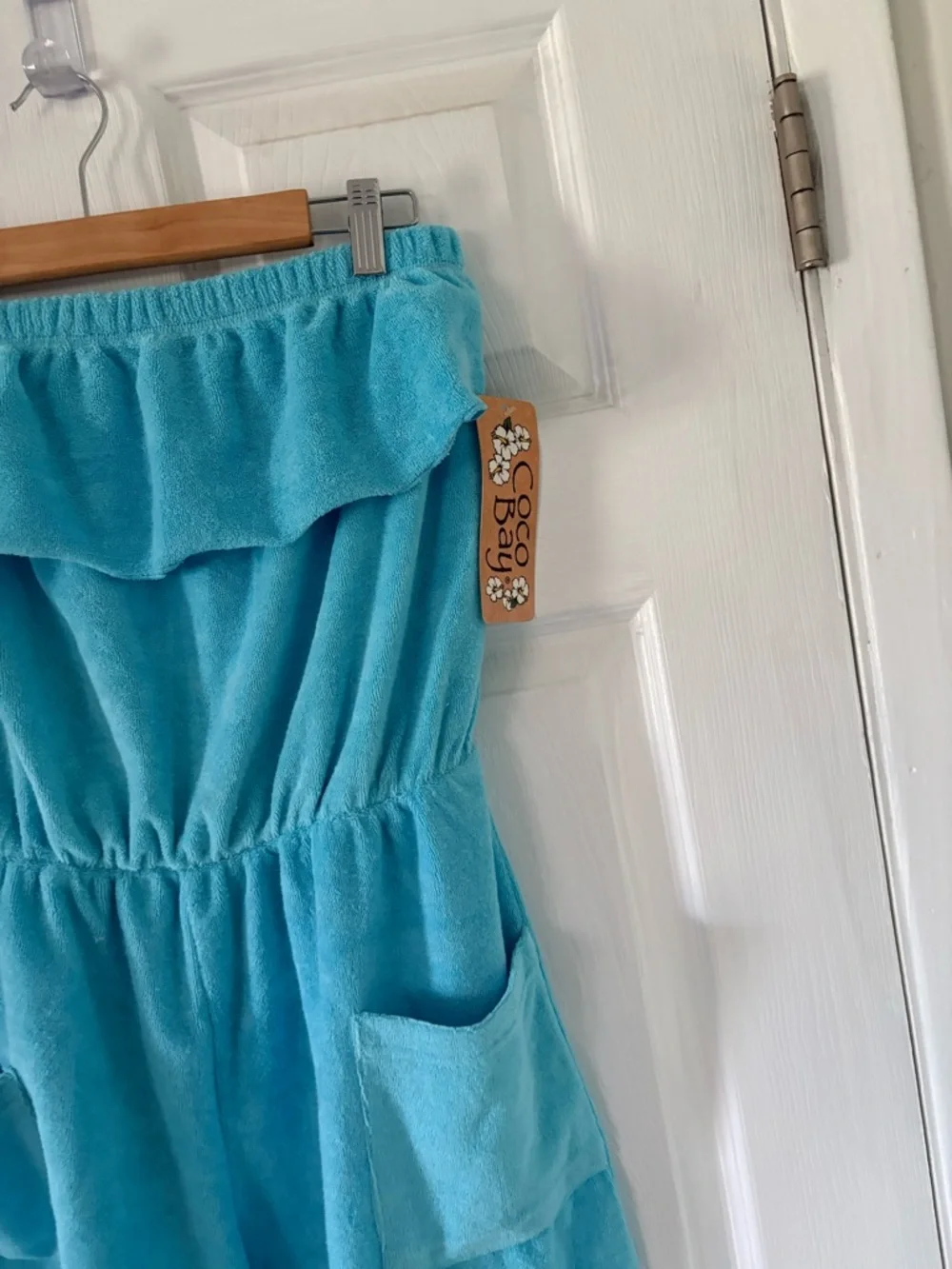 NWT Terry Cloth Strapless Romper Blue Coco Bay Beach Cover Up L - Picture 6 of 7